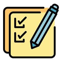 School test icon color outline vector