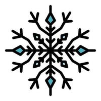 Linear snowflake icon color outline vector