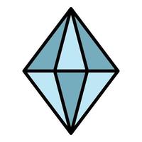 Gem stone icon color outline vector