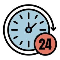 24 hour private clinic icon color outline vector