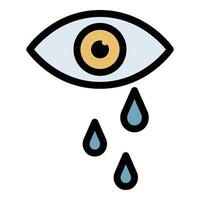 lágrimas de ojo icono color contorno vector