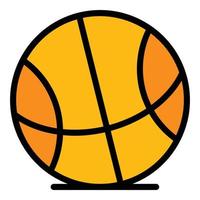 vector de contorno de color de icono de baloncesto