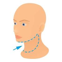 Neck plastic correction icon, cartoon style vector