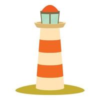 Lighthouse icon, cartoon style vector