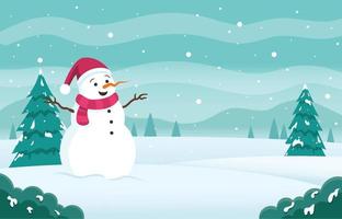 Christmas Snowman Cute Background vector