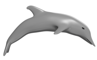 grigio delfini salto isolato. concetto 3d illustrazione, 3d rendere png