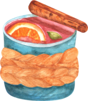 Watercolor cup of mulled wine png