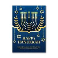 Happy Hanukkah Poster Template vector