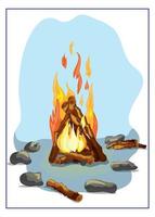 Bonfire in honor of Navruz holiday vector