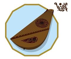 Gusli is an old Russian instrument belonging to the category of stringed, plucked instruments vector