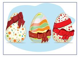 easter egg with red bow vector