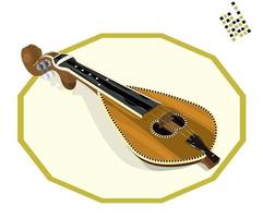 Cretan lira - a pear-shaped three-stringed bowed musical instrument vector