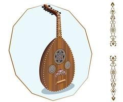 Oud is a stringed plucked instrument common in the countries of the Near and Middle East.eps vector