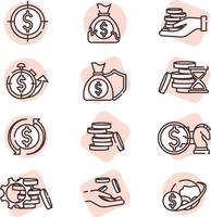 Money currency, icon, vector on white background.