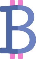 Banca bitcoin, icono, vector sobre fondo blanco.