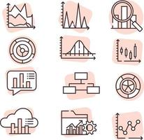 Chart marketing, icon, vector on white background.