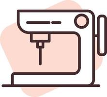 Electronics sewing machine, icon, vector on white background.