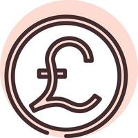 Money pound, icon, vector on white background.