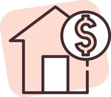 Investment mortgage, icon, vector on white background.