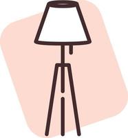 Light standing lamp, icon, vector on white background.