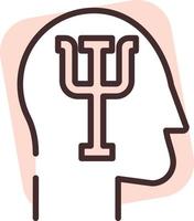 Mental physiology, icon, vector on white background.