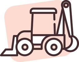 Construction loader, icon, vector on white background.