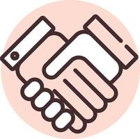 Team work cooperation, icon, vector on white background.