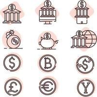 International money, icon, vector on white background.