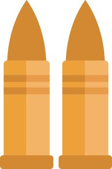 Army bullet, icon, vector on white background.