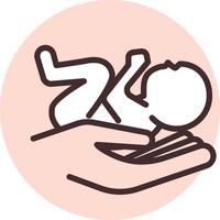 Baby care, icon, vector on white background.