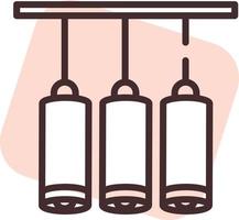 Bar lamps, icon, vector on white background.