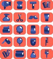 Barber shop icon set, icon, vector on white background.