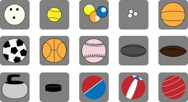 Ball icon set, icon, vector on white background.