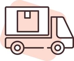 Delivery truck, icon, vector on white background.