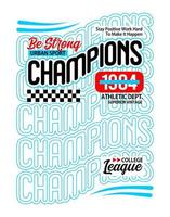 Champions 1984 typography design for t shirts vector