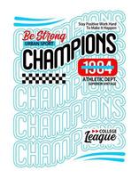 campeones 1984 diseño tipográfico para camisetas vector