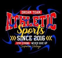Athletic sports 2016 design for t shirts vector