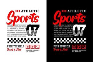 deportes atléticos de tipografía para el diseño de camisetas vector