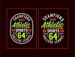 Athletic typography design for t shirts vector