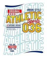 Athletic 036 typography design for t shirts vector