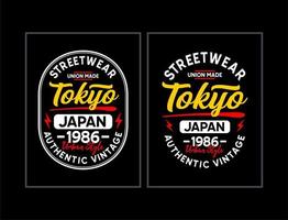diseño de tipografía de tokio japón para camisetas vector