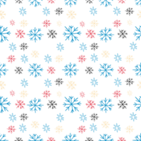 Seamless pattern with colorful snowflakes against png