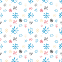 Seamless pattern with colorful snowflakes against png