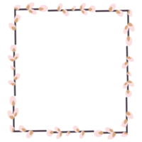 square frame made of willow twigs. Easter Frame png