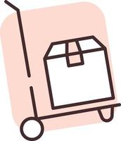 Delivery carriage, icon, vector on white background.