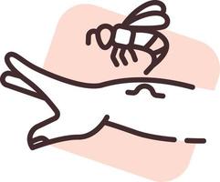 Bee allergy, icon, vector on white background.