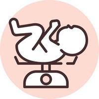 Baby care weight, icon, vector on white background.
