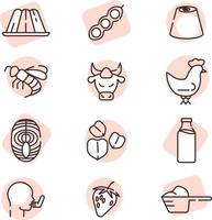 Allergy icon set, icon, vector on white background.