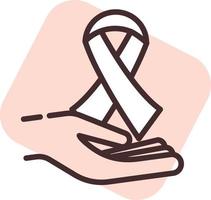 Medical cancer fight, icon, vector on white background.