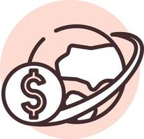 Global money flow, icon, vector on white background.